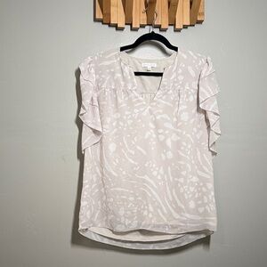 Elegant Cream Blouse with Ruffle Sleeves